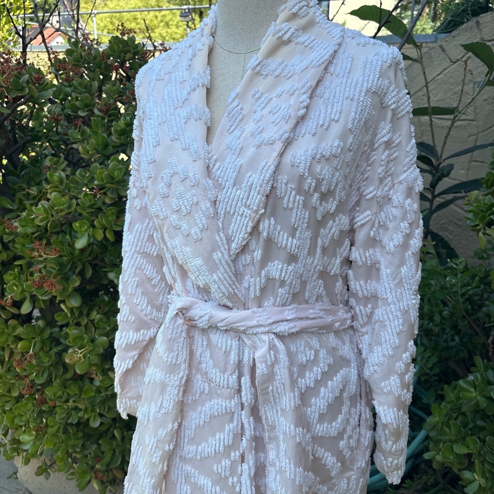 VTG 1950s/1960s Stan Herman Pink Chenille Satin Robe